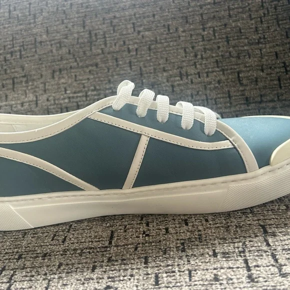 Bottega Veneta Light Blue and White Low-Top  Sneakers - Picture 4 of 9